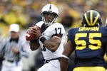 ANN ARBOR, MI - OCTOBER 24:  Daryll Clark #17 of the Penn State Nittany Lions drops back to throw a first quarter pass while playing the Michigan Wolverines on October 24, 2009 at Michigan Stadium in Ann Arbor, Michigan.  (Photo by Gregory Shamus/Getty Images)