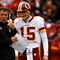 LANDOVER, MD - OCTOBER 18: Washington Redskins head coach Jim Zorn talks with quarterback Todd Collins #15 during their game against the Kansas Chiefs October 18, 2009 at FedEx Field in Landover, Maryland. The Chiefs won the game 14-6. (Photo by Win McNamee/Getty Images)