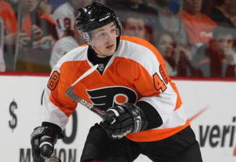 PHILADELPHIA - OCTOBER 08:  Daniel Briere #48 of the Philadelphia Flyers skates during the game against the Pittsburgh Penguins at the Wachovia Center on October 8, 2009 in Philadelphia, Pennsylvania.  (Photo by Bruce Bennett/Getty Images)