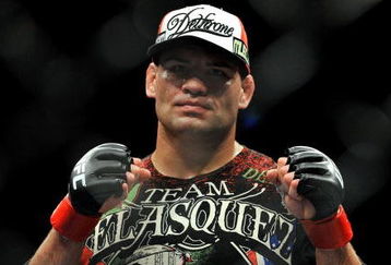 LOS ANGELES, CA - OCTOBER 24:  UFC fighter Cain Velasquez poses after his victory over UFC fighter Ben Rothwell (not pictured) in their Heavyweight bout at UFC 104: Machida vs. Shogun at Staples Center on October 24, 2009 in Los Angeles, California.  Velasquez won the fight by way of TKO.  (Photo by Jon Kopaloff/Getty Images)