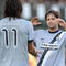 SIENA, ITALY - OCTOBER 25:  Amauri (L) of Juventus FC celebrates his first goal with teammate Ribas da Cunha Diego during the Serie A match between AC Siena and Juventus FC at Artemio Franchi - Mps Arena Stadium on October 25, 2009 in Siena, Italy.  (Photo by Massimo Cebrelli/Getty Images)