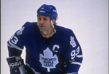 17 Mar 1995:  Center Doug Gilmour of the Toronto Maple Leafs looks on during a game against the Anaheim Mighty Ducks at Arrowhead Pond in Anaheim, California.  The game was a tie, 4-4. Mandatory Credit: Glenn Cratty  /Allsport