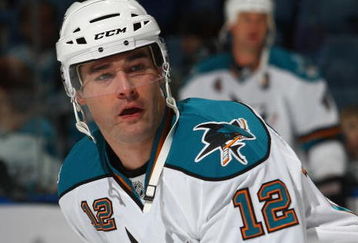 UNIONDALE, NY - OCTOBER 17:  Patrick Marleau #12 of the San Jose Sharks skates against the New York Islanders at the Nassau Coliseum on October 17, 2009 in Uniondale, New York.  (Photo by Bruce Bennett/Getty Images)