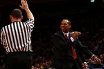 NEW YORK - MARCH 11: Head Coach Norm Roberts of the St. John's Red Storm reacts to a call against the Marquette Golden Eagles during the second round of the Big East Tournament at Madison Square Garden on March 11, 2009 in New York City.  (Photo by Chris McGrath/Getty Images)