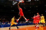 NEW YORK - MARCH 11: Paris Horne #23 of the St. John's Red Storm dunks the ball against the Marquette Golden Eagles during the second round of the Big East Tournament at Madison Square Garden on March 11, 2009 in New York City.  (Photo by Chris McGrath/Getty Images)