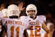 COLUMBIA, MO - OCTOBER 24:  Quarterback Colt McCoy #12 of the Texas Longhorns celebrates after a touchdown with James Kirkendoll #11 during the game against the Missouri Tigers on October 24, 2009 at Faurot Field/Memorial Stadium in Columbia, Missouri.  (Photo by Jamie Squire/Getty Images)
