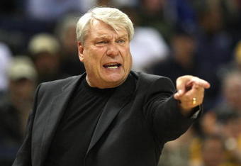 OAKLAND, CA - MARCH 30: Head coach Don Nelson of the Golden State Warriors yells against the Memphis Grizzlies during an NBA game on March 30, 2009 at Oracle Arena in Oakland, California. NOTE TO USER: User expressly acknowledges and agrees that, by downloading and or using this photograph, User is consenting to the terms and conditions of the Getty Images License Agreement.  (Photo by Jed Jacobsohn/Getty Images)