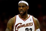 CLEVELAND - MAY 28: LeBron James #23 of the Cleveland Cavaliers looks on between plays against the Orlando Magic in Game Five of the Eastern Conference Finals during the 2009 Playoffs at Quicken Loans Arena on May 28, 2009 in Cleveland, Ohio. NOTE TO USER: User expressly acknowledges and agrees that, by downloading and or using this photograph, User is consenting to the terms and conditions of the Getty Images License Agreement (Photo by Gregory Shamus/Getty Images)
