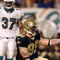 MIAMI - OCTOBER 25:  Tight end Jeremy Shockey #88 of the New Orleans Saints celebrates after making a first down reception over safety Yeremiah Bell #37 of the Miami Dolphins at Land Shark Stadium on October 25, 2009 in Miami, Florida. The Saints defeated the Dolphins 46-34.  (Photo by Doug Benc/Getty Images)