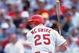 11 Mar 2000:  Mark McGwire #25 of the St. Louis Cardinals stands ready at bat during the Spring Training Game against the Los Angeles Dodgers in Jupiter, Florida. Mandatory Credit: Matthew Stockman  /Allsport