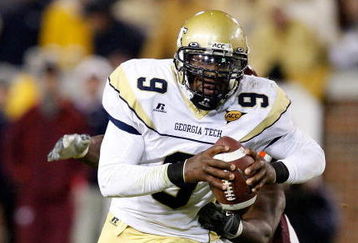 ATLANTA - OCTOBER 17:  Quarterback Josh Nesbitt #9 of the Georgia Tech Yellow Jackets against the Virginia Tech Hokies at Bobby Dodd Stadium on October 17, 2009 in Atlanta, Georgia.  (Photo by Kevin C. Cox/Getty Images)