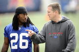 EAST RUTHERFORD, NJ - MAY 09:  Defensive coordinator Bill Sheridan and DeAndre Wright #26 of the New York Giants work out at rookie camp on May 9, 2009 in East Rutherford, New Jersey.  (Photo by Jeff Zelevansky/Getty Images)