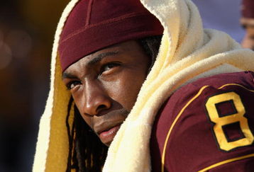 TEMPE, AZ - OCTOBER 03:  Safety Jarrell Holman #8 of the Arizona State Sun Devils sits on the sidelines during the college football game against the Oregon State Beavers at Sun Devil Stadium on October 3, 2009 in Tempe, Arizona. The Beavers defeated the Sun Devils 28-17.  (Photo by Christian Petersen/Getty Images)