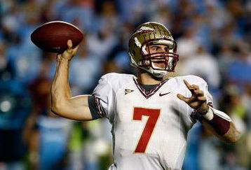 CHAPEL HILL, NC - OCTOBER 22:  Christian Ponder #7 of the Florida State Seminoles throws a pass against the North Carolina Tar Heels at Kenan Stadium on October 22, 2009 in Chapel Hill, North Carolina.  (Photo by Scott Halleran/Getty Images)
