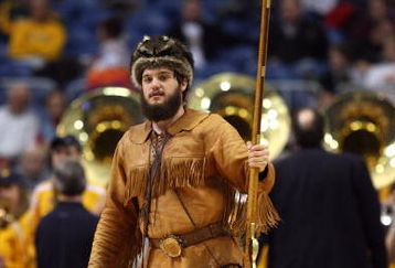 MINNEAPOLIS - MARCH 20:  The mascot for the West Virginia Moutaineers stands on the court against the Dayton Flyers during the first round of the NCAA Division I Men's Basketball Tournament at the Hubert H. Humphrey Metrodome on March 20, 2009 in Minneapolis, Minnesota.  (Photo by Jonathan Daniel/Getty Images)