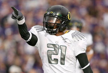 SEATTLE - OCTOBER 24:  Running back LaMichael James #21 of the Oregon Ducks points to the crowd after scoring a touchdown in the second half against the Washington Huskies on October 24, 2009 at Husky Stadium in Seattle, Washington. The Ducks defeated the Huskies 43-19. (Photo by Otto Greule Jr/Getty Images)