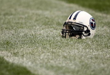 CHICAGO - NOVEMBER 09:  A Tennessee Titans helmet sits on the field against the Chicago Bears at Soldier Field on November 9, 2008 in Chicago, Illinois.  (Photo by Jonathan Ferrey/Getty Images)