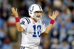 NASHVILLE, TN - OCTOBER 11:  Peyton Manning #18 of the Indianapolis Colts gestures to the sideline during the NFL game against the Tennessee Titans at LP Field on October 11, 2009 in Nashville, Tennessee. The Colts defeated the Titans 31-9.  (Photo by Andy Lyons/Getty Images)