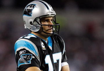 ARLINGTON, TX - SEPTEMBER 28:  Quarterback Jake Delhomme #17 of the Carolina Panthers at Cowboys Stadium on September 28, 2009 in Arlington, Texas.  (Photo by Ronald Martinez/Getty Images)