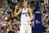 DALLAS - MAY 09:  Forward Dirk Nowitzki #41 of the Dallas Mavericks reacts during play with the Denver Nuggets in Game Three of the Western Conference Semifinals during the 2009 NBA Playoffs at AT&T Center on May 9, 2009 in Dallas, Texas. NOTE TO USER: User expressly acknowledges and agrees that, by downloading and or using this photograph, User is consenting to the terms and conditions of the Getty Images License Agreement.  (Photo by Ronald Martinez/Getty Images)
