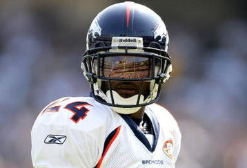 OAKLAND, CA - SEPTEMBER 27:  Champ Bailey #24 of the Denver Broncos waits for play to resume during their game the Oakland Raiders at the Oakland-Alameda County Coliseum on September 27, 2009 in Oakland, California.  (Photo by Ezra Shaw/Getty Images)
