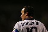 CARSON, CA - JULY 11:  Landon Donovan #10 of the Los Angeles Galaxy looks on during a break in MLS game action against against Chivas USA at The Home Depot Center on July 11, 2009 in Carson, California. The Galaxy defeated Chivas USA 1-0.  (Photo by Victor Decolongon/Getty Images)
