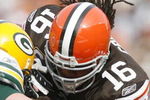 CLEVELAND, OH - OCTOBER 25:  Joshua Cribbs #16 of the Cleveland Browns is hit by A.J. Hawk #50 and Clay Matthews #52 of the Green Bay Packers at Cleveland Browns at Cleveland Browns Stadium on October 25, 2009 in Cleveland, Ohio.  (Photo by Matt Sullivan/Getty Images)