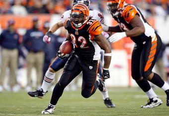 CINCINNATI - OCTOBER 25:  Cedric Benson #32 of the Cincinnati Bengals runs with the ball  during the NFL game against the Chicago Bears at Paul Brown Stadium on October 25, 2009 in Cincinnati, Ohio.  The Bengals won 45-10.  (Photo by Andy Lyons/Getty Images)