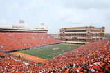STILLWATER, OK - SEPTEMBER 5:  An overhead view of the opening kick off of the game between the Georgia Bulldogs and the Oklahoma State Cowboys at Boone Pickens Stadium on September 5, 2009 in Stillwater, Oklahoma. (Photo by Christian Petersen/Getty Images)