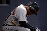 MINNEAPOLIS - OCTOBER 06:  Curtis Granderson #28 of the Detroit Tigers waits in the on deck circle during the American League Tiebreaker game against the Minnesota Twins on October 6, 2009 at Hubert H. Humphrey Metrodome in Minneapolis, Minnesota.  (Photo by Jamie Squire/Getty Images)