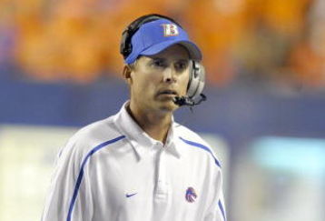 BOISE, ID - SEPTEMBER 3:  Head coach Chris Petersen of the Boise State Broncos paces the sidelines in the third quarter of the game against the Oregon Ducks on September 3, 2009 at Bronco Stadium in Boise, Idaho. Boise State won the game 19-8. (Photo by Steve Dykes/Getty Images)