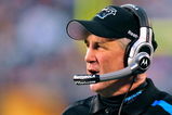 CHARLOTTE, NC - OCTOBER 25:  Coach John Fox of the Carolina Panthers watches his team against the Buffalo Bills at Bank of America Stadium on October 25, 2009 in Charlotte, North Carolina. Buffalo won 20-9. (Photo by Grant Halverson/Getty Images)