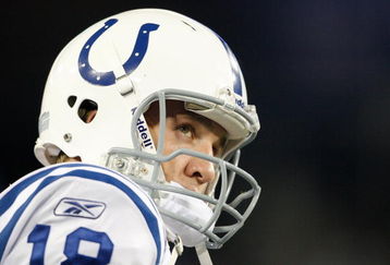 NASHVILLE, TN - OCTOBER 11:  Peyton Manning #18 of the Indianapolis Colts looks on during the NFL game against the Tennessee Titans at LP Field on October 11, 2009 in Nashville, Tennessee. The Colts defeated the Titans 31-9.  (Photo by Andy Lyons/Getty Images)