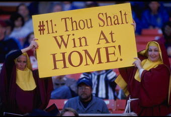 22 Oct 1995:  Washington Redskins fans during the Redskins 36-30 win over the Detroit Lions at RFK Stadium in Washington, D.C.  Mandatory Credit:  Doug Pensinger/Allsport