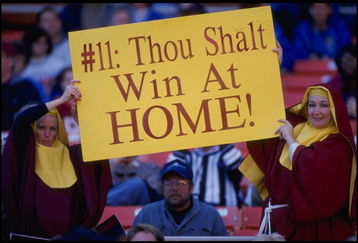 22 Oct 1995:  Washington Redskins fans during the Redskins 36-30 win over the Detroit Lions at RFK Stadium in Washington, D.C.  Mandatory Credit:  Doug Pensinger/Allsport
