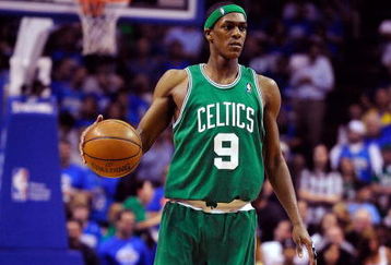 ORLANDO, FL - MAY 14:  Rajon Rondo #9 of the Boston Celtics sets up the offense in Game Six of the Eastern Conference Semifinals during the 2009 NBA Playoffs against the Orlando Magic at Amway Arena on May 14, 2009 in Orlando, Florida.  NOTE TO USER: User expressly acknowledges and agrees that, by downloading and/or using this Photograph, user is consenting to the terms and conditions of the Getty Images License Agreement.  (Photo by Sam Greenwood/Getty Images)