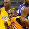 LAS VEGAS - OCTOBER 15:  Kobe Bryant #24 of the Los Angeles Lakers chews on his jersey as he plays defense against the Sacramento Kings during their preseason game at the Thomas & Mack Center October 15, 2009 in Las Vegas, Nevada. NOTE TO USER: User expressly acknowledges and agrees that, by downloading and/or using this Photograph, user is consenting to the terms and conditions of the Getty Images License Agreement.  (Photo by Ethan Miller/Getty Images)
