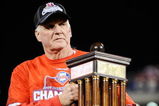 PHILADELPHIA - OCTOBER 21:  Manager Charlie Manuel of the Philadelphia Phillies hold the trophy as he celebrates defeating the Los Angeles Dodgers 10-4 to advance to the World Series in Game Five of the NLCS during the 2009 MLB Playoffs at Citizens Bank Park on October 21, 2009 in Philadelphia, Pennsylvania.  (Photo by Jeff Zelevansky/Getty Images)