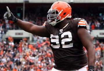 CLEVELAND - OCTOBER 04:  Shaun Rogers #92 of the Cleveland Browns in action against the Cincinnati Bengals during their game at Cleveland Browns Stadium on October 4, 2009 in Cleveland, Ohio. The Bengals defeated the Browns 23-20 in overtime.  (Photo by Jim McIsaac/Getty Images)