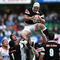 DURBAN, SOUTH AFRICA - OCTOBER 17:  Steven Sykes wins a lineout ball during the Absa Currie Cup semi final match between the Sharks and Cheetahs from Absa Park on October 17, 2009 in Durban, South Africa.  (Photo by Anesh Debiky/Gallo Images/Getty Images)