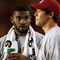MIAMI GARDENS, FL - OCTOBER 03:  Injured players, tight end Jermaine Gresham #18, L, and quarterback Sam Bradford #14 of the Oklahoma Sooners, talk on the sideline late in the game against the Miami Hurricanes at Land Shark Stadium on October 3, 2009 in Miami Gardens, Florida. Miami defeated Oklahoma 21-20.  (Photo by Doug Benc/Getty Images)