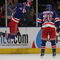NEW YORK - OCTOBER 26: Enver Lisin #81 of the New York Rangers jumps in celebration of his third period goal as Vaclac Prospal #20 skates towards him in their game against the Phoenix Coyotes at Madison Square Garden on October 26, 2009 in New York City.  The Rangers defeated the Coyotes 5-2. (Photo by Bruce Bennett/Getty Images)