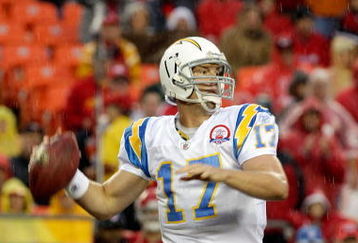 KANSAS CITY, MO - OCTOBER 25:  Quarterback Philip Rivers #17 of the San Diego Chargers in action during the game against the Kansas City Chiefs on October 25, 2009 at Arrowhead Stadium in Kansas City, Missouri.  (Photo by Jamie Squire/Getty Images)