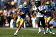 PASADENA, CA. - OCTOBER 10: Terrence Austin #4 of the UCLA Bruins runs with the ball against the Oregon Ducks on October 10, 2009 at the Rosebowl in Pasadena, California. (Photo by Jacob De golish/Getty Images)
