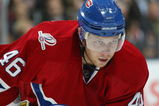 TORONTO, ON - OCTOBER 1:  Andrei Kostitsyn #46 of the Montreal Canadiens waits for a faceoff in a game against the Toronto Maple Leafs on October 1, 2009 at the Air Canada Centre in Toronto, Ontario. The Canadiens dfeated the Leafs 4-3 in overtime. (Photo by Claus Andersen/Getty Images)