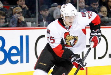 MONTREAL- OCTOBER 17:  Erik Karlsson #65 of the Ottawa Senators skates with the puck during the NHL game against the Montreal Canadiens on October 17, 2009 at the Bell Centre in Montreal, Quebec, Canada.  The Senators defeated the Canadiens 3-1.  (Photo by Richard Wolowicz/Getty Images)