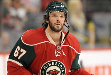 ST. PAUL, MN - SEPTEMBER 18: Benoit Pouliot #67 of the Minnesota Wild skates during warmups prior to a preseason game against the Columbus Blue Jackets on September 18, 2009 at the Xcel Energy Center in St. Paul, Minnesota. (Photo by Tom Dahlin/Getty Images)