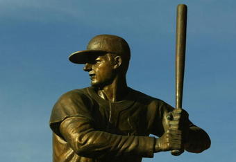 ST. LOUIS - OCTOBER 08:  A statue of Stan Musial from the St. Louis Cardinals sits outside of Bush Stadium before Game Four of the National League Division Series against the San Diego Padres at Busch Stadium on October 8, 2006 in St. Louis,  Missouri.  (Photo by Christian Petersen/Getty Images)