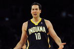 LOS ANGELES, CA - JANUARY 09:  Jeff Foster #10 of the Indiana Pacers reacts to his offensive foul against the Los Angeles Lakers during the second half at the Staples Center on January 9, 2009 in Los Angeles, California.   The Lakers won 121-119.  NOTE TO USER: User expressly acknowledges and agrees that, by downloading and/or using this Photograph, user is consenting to the terms and conditions of the Getty Images License Agreement.  (Photo by Harry How/Getty Images)