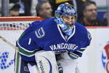 VANCOUVER, CANADA - OCTOBER 5: Roberto Luongo #1 of the Vancouver Canucks defends the net during the game against the Colorado Avalanche at General Motors Place on October 5, 2009 in Vancouver, Canada.   (Photo by Nick Didlick/Getty Images)